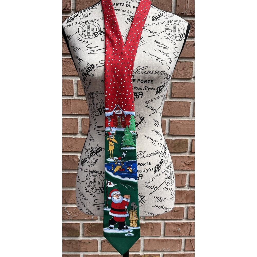 Men's Santa Golf Neck Tie 57" Hallmark